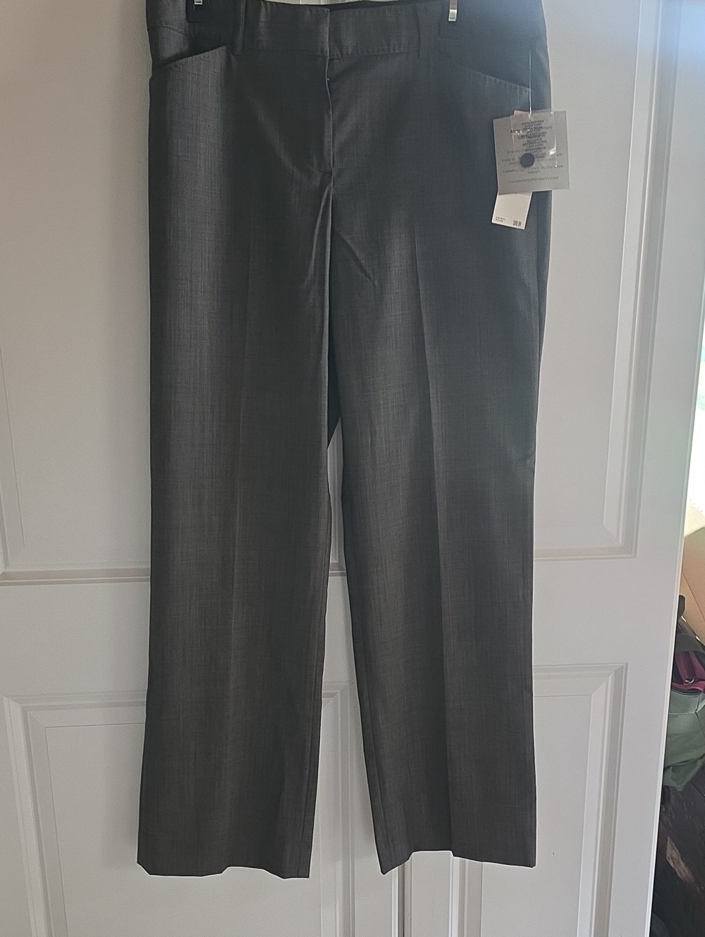 Anne Klein Charcoal Straight-Leg Pants